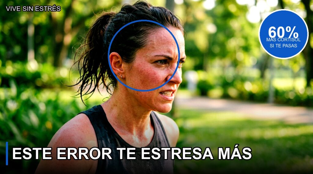 Mujer haciendo ejercicio intenso, cortisol y entrenamiento - Vive Sin Estres