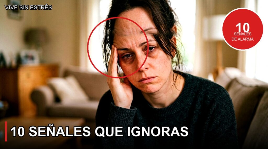 Mujer agotada con sintomas de cortisol alto - Vive Sin Estres